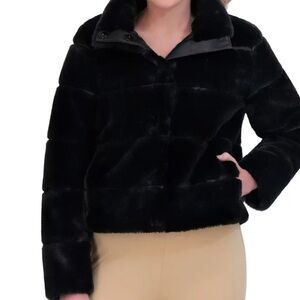 Karl Lagerfeld Women's Faux Fur Jacket, Black, Medium & Large Available - NWT